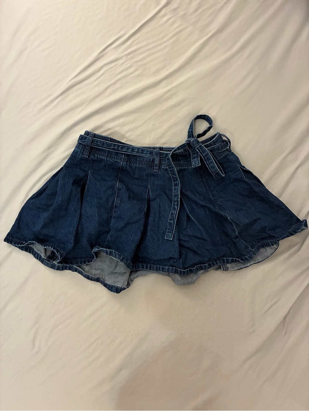 American Eagle Dark Blue jean skirt with shorts under